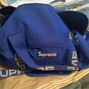 Blue supreme duffel bag